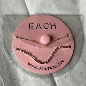 Each Jewels Layering Necklace Set 14k gold plated